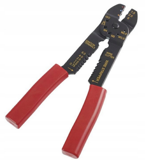 kabel afstriptang set - inclusief 100 stuks kabelschoenen - amp tang