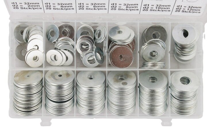carrosseriering set 240 stuks - verschillende maten - sluitring