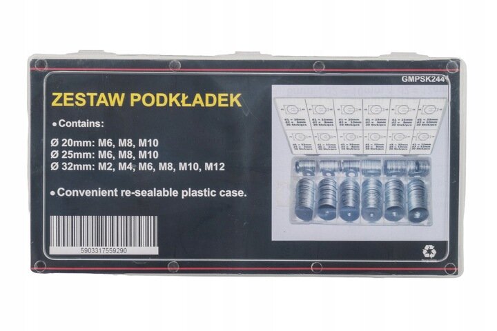 carrosseriering set 240 stuks - verschillende maten - sluitring