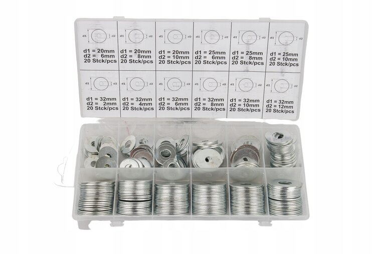 carrosseriering set 240 stuks - verschillende maten - sluitring