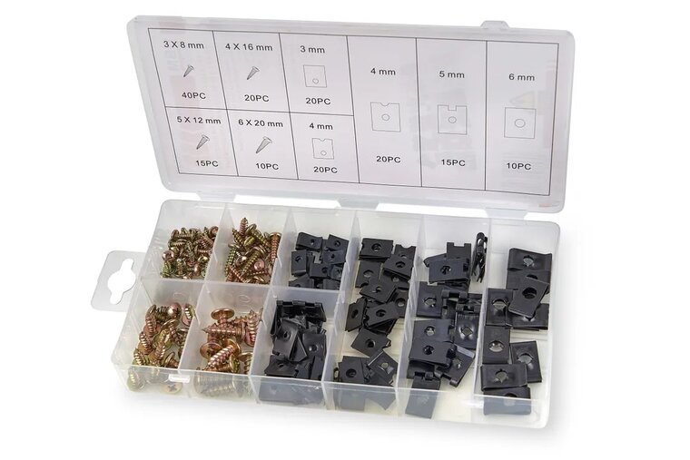 montageset 170 stuks - plaatjes en schroeven - bevestigingsset - schroevenset met plaatjes 