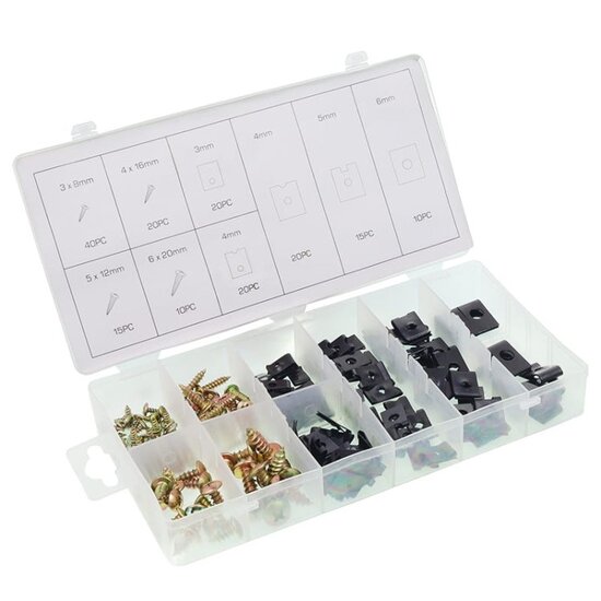 montageset 170 stuks - plaatjes en schroeven - bevestigingsset - schroevenset met plaatjes 