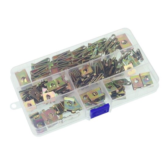 set van 110 montageplaatjes in verschillende maten - bevestigingsplaatjes - verbindingsplaatjes