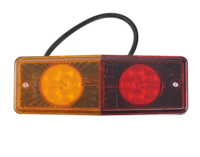 achterlicht led 12/24v - links en rechts - aanhangerlampen - caravanverlichting - ledlamp Rechthoek 16 leds - aan