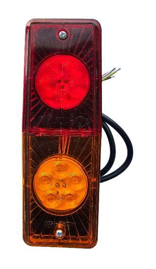 achterlicht led 12/24v - links en rechts - aanhangerlampen - caravanverlichting - ledlamp Rechthoek 16 leds - aan
