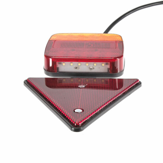 aanhangwagen verlichting set - 7,5m + 2,5m - led verlichting met driehoekreflectoren - aanhanger verlichting set