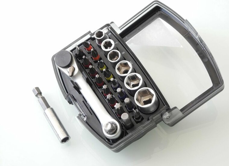 bit en doppenset - 24 delig - 1/4 duims aansluiting - bitset - sets van bits en doppen - doppenkit - doppendoos
