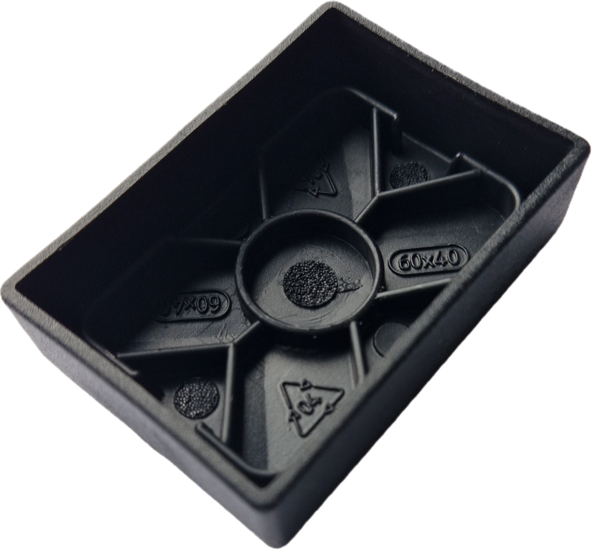 vierkant omsteekdop - 65x45mm - 4 stuks - standaard eindkap - inslagdop - kunststofdop - paaldop
