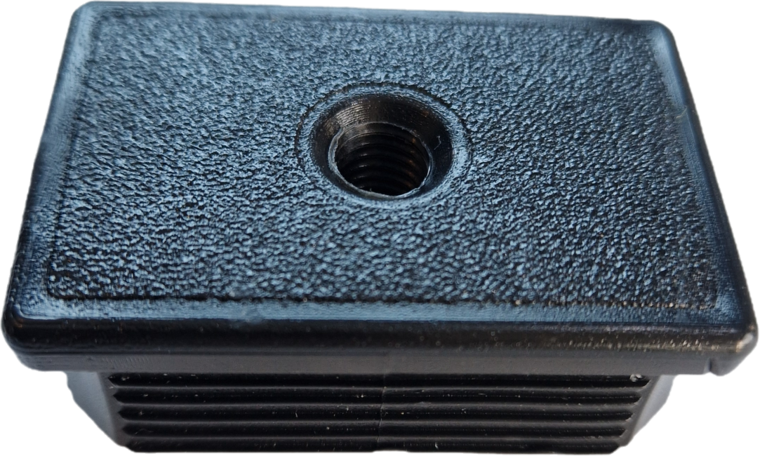 rechthoek insteekdop met schroefdraad - 60x40mm - 10 stuks - geribbelde eindkap - inslagdop - kunststofdop - profieldop