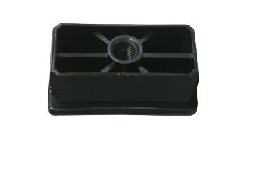 rechthoek insteekdop met schroefdraad - 60x40mm - 10 stuks - geribbelde eindkap - inslagdop - kunststofdop - profieldop