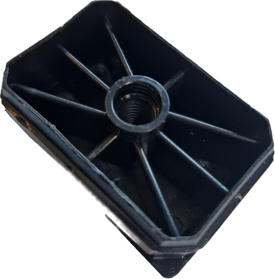 rechthoek insteekdop met schroefdraad - 60x40mm - 10 stuks - geribbelde eindkap - inslagdop - kunststofdop - profieldop