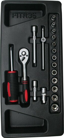 doppendoos - 1/4 duims aansluiting - 19 delig - doppenset - socketset - ratelset - benson