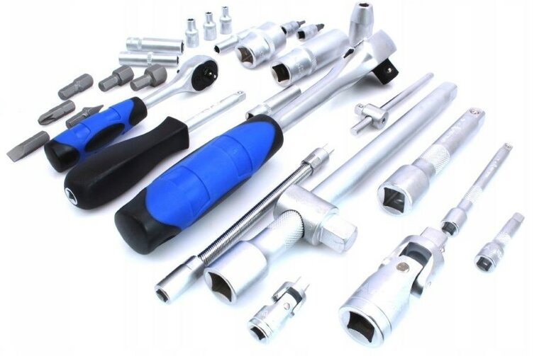 doppenset - 1/4 en 1/2 duims - gereedschap set - ratelset - 94 delig - doppendoos - asta