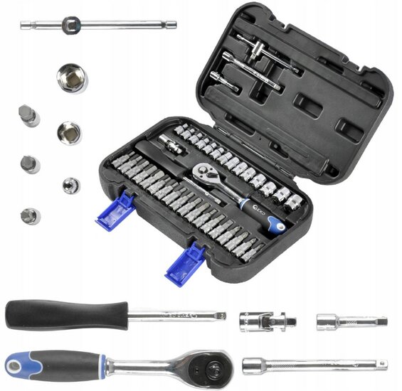 doppenset - 1/4 duims - doppendoos - 38 delig - ratelset - dopsleutelset - geko