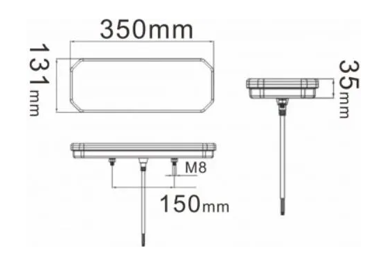 achterlicht led 74x led - rechts - 12/24 volt - ledlamp - achterlamp - trailerlamp - led achterlamp - led achterlicht