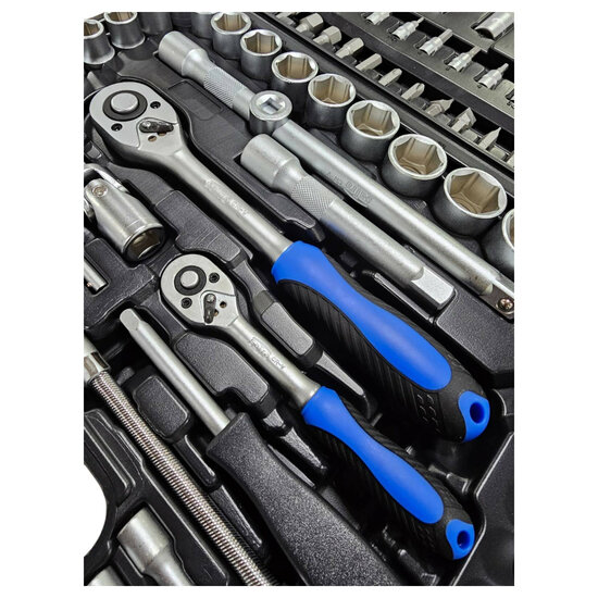 doppenset - 1/2 en 1/4 duims -  doppendoos - gereedschapsset - ratelset -&nbsp;94 delig - satra - asta