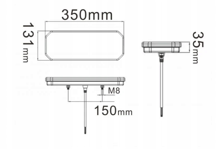 achterlicht led 76x led - rechts - 12/24 volt - ledlamp - achterlamp - trailerlamp
