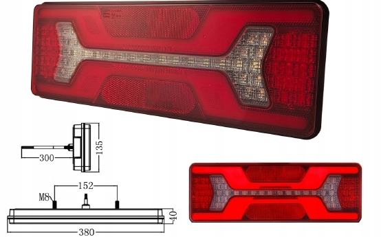 achterlicht led 140x led - rechts - 12/24 volt - ledlamp - achterlamp - trailerlamp