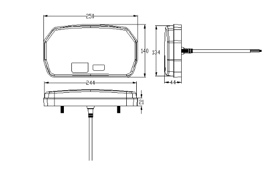 achterlicht led 74x led - rechts - 12/24 volt - ledlamp - achterlamp - trailerlamp - led achterlicht