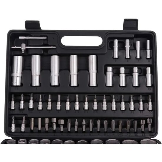 dopsleutelset - doppendoos - doppenset - 108 delig - ratelset - 1/4 en 1/2&nbsp;aansluiting - gereedschapsset