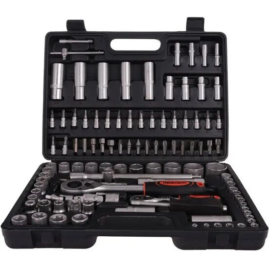 dopsleutelset - doppendoos - doppenset - 108 delig - ratelset - 1/4 en 1/2&nbsp;aansluiting - gereedschapsset