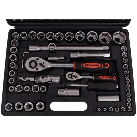 dopsleutelset - doppendoos - doppenset - 108 delig - ratelset - 1/4 en 1/2&nbsp;aansluiting - gereedschapsset