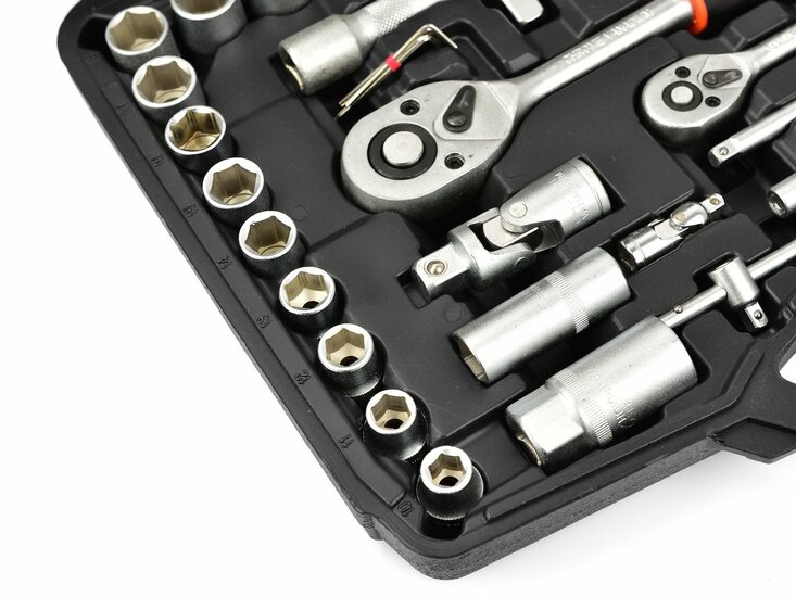gereedschapsset - ratelset - 94 delig - doppenset - 1/2 en 1/4 aansluiting - heidmann