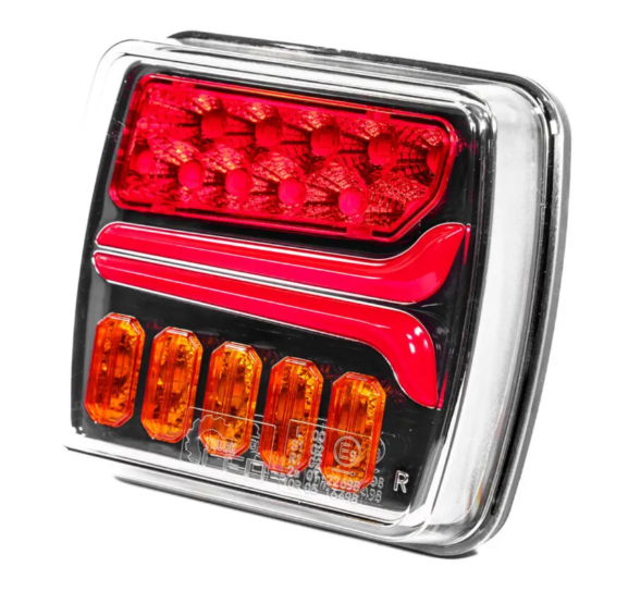 achterlicht led vierkant 25x leds - rechts - aanhangerverlichting - achterlichten - ledlamp - led achterlicht
