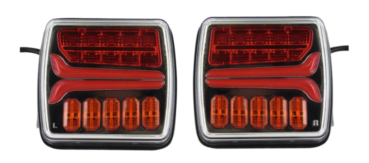 achterlicht led vierkant 25x leds - rechts - aanhangerverlichting - achterlichten - ledlamp - led achterlicht