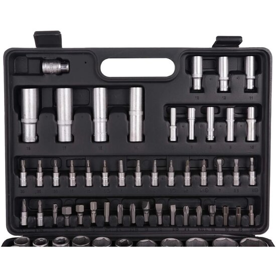dopsleutelset - 94 delig - 1/4 en 1/2 aansluiting - doppenset - ratelset - heidmann