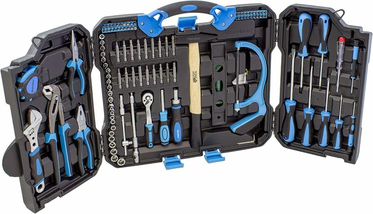 doppenset - ratelset - 110 delig - 1/4 en 1/2 - gereedschapskoffer - gereedschapsset - karcher