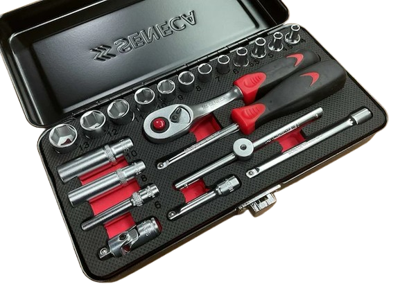 doppendoos - 1/4 duims aansluiting - 21 delig - doppenset - doppensleutelset - socketset - ratelset