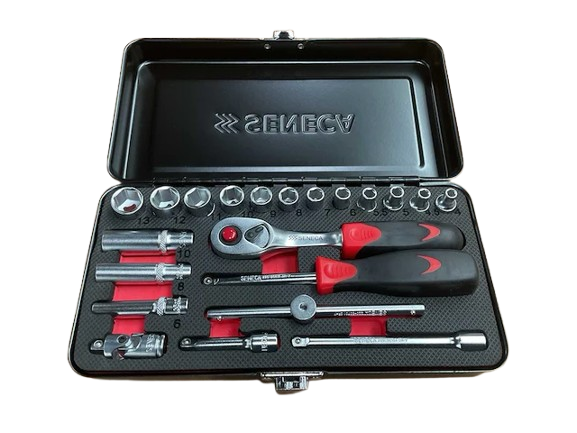 doppendoos - 1/4 duims aansluiting - 21 delig - doppenset - doppensleutelset - socketset - ratelset