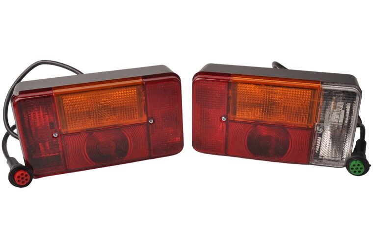 verlichting set met stekkers 1,5 + 5 meter - radex achterlichten - aanhangerverlichting