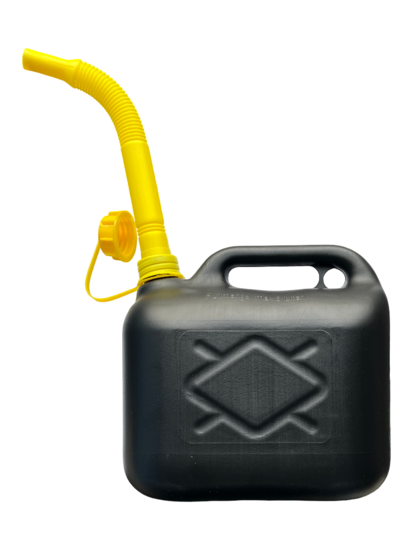 jerrycan 5 liter inhoud - flexibele tuit - kunststof benzinekan - vloeistof kan - brandstofkan