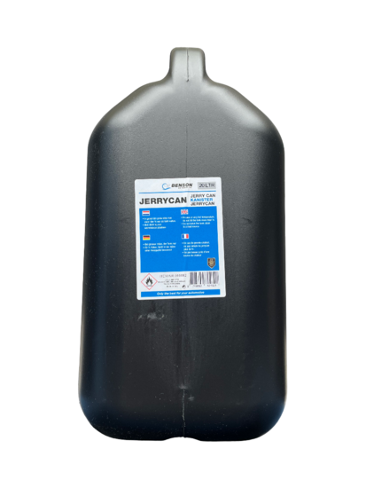 jerrycan zwart - 20 liter inhoud - kunststof vloeistofkan - brandstof opslag kan - benzine kan - jerry can
