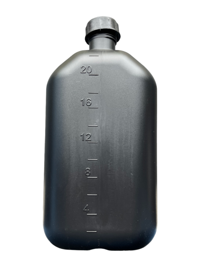 jerrycan zwart - 20 liter inhoud - kunststof vloeistofkan - brandstof opslag kan - benzine kan - jerry can