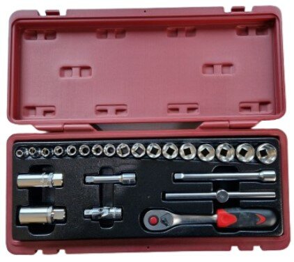 doppenset - 24 delig - 3/8 duims - doppendoos - ratelset - seneca