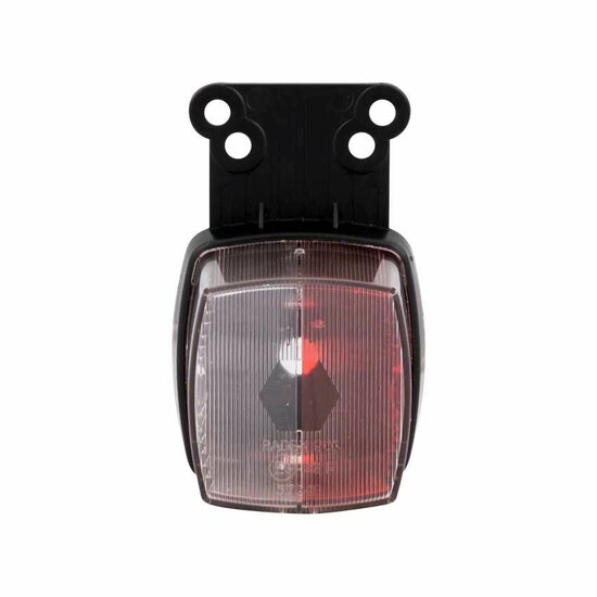 breedtelamp rood/wit - markeringslamp met bevestigingsflap - zijlamp - aanhangerlamp - radex