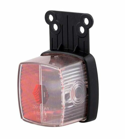 breedtelamp rood/wit - markeringslamp met bevestigingsflap - zijlamp - aanhangerlamp - radex