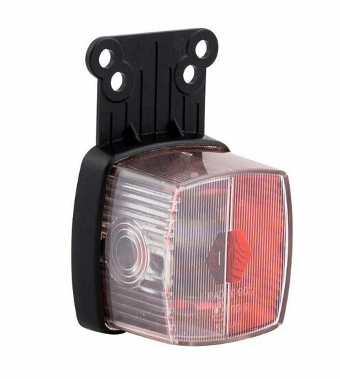 breedtelamp rood/wit - markeringslamp met bevestigingsflap - zijlamp - aanhangerlamp - radex
