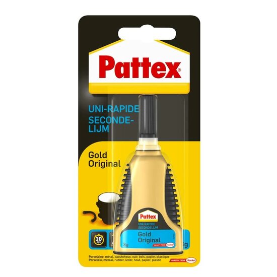 secondelijm gold 3 gram - lijm - gel lijm - universele lijm - pattex