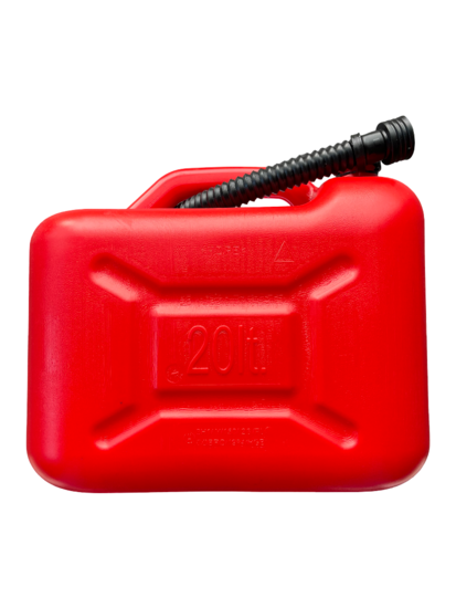 jerrycan 20 liter inhoud - flexibele tuit - kunststof benzinekan - vloeistof kan - brandstofkan - bremher