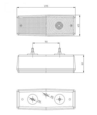 achterlicht 2 kamers 12 volt - achterverlichting - achterlicht - achterlamp