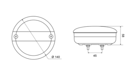hamburger led achterlicht 20x led - rond 140mm - ledlamp - vrachtwagen achterlicht - led achterlicht - led achterlamp