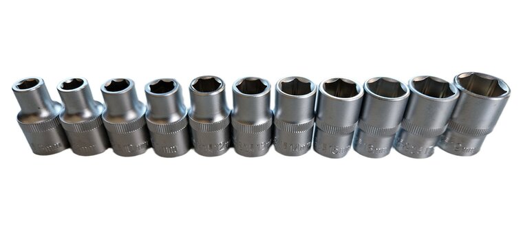doppenset - 1/2 duims aansluiting - 34 delig - doppendoos - ratelset - xp tools