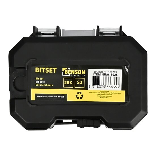 bitset 28 dlg - bit set - bitten set - schroevendraaier bitjes - benson