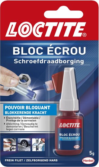 schroefdraadborging 5 gram - schroeflijm - schroefdraadlijm - lijm - loctite