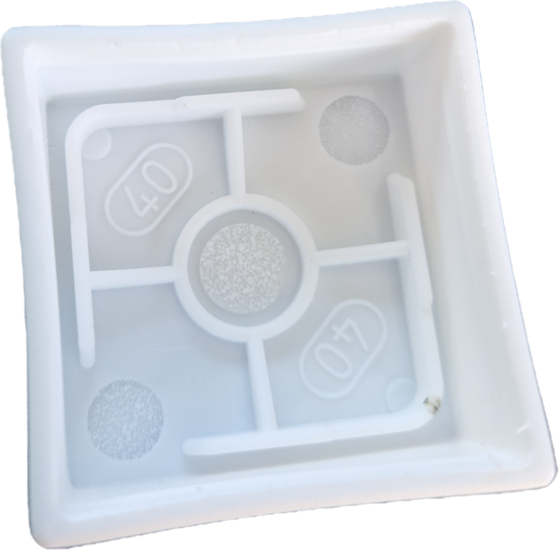 vierkant omsteekdop wit - 40x40mm - 10 stuks - standaard eindkap - inslagdop - kunststofdop - paaldop