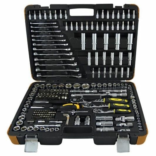 doppenset - 216 delig - 1/4 - 3/8 en 1/2 aansluiting - doppendoos - ratelset - gereedschapsset